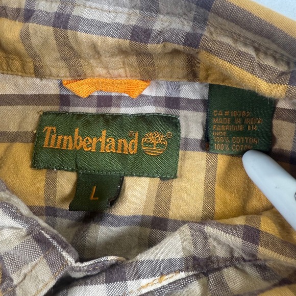 Timberland Mens Large Plaid Button Down Long Sleeve Shirt Casual Work Outdoors‎ - Picture 5 of 7